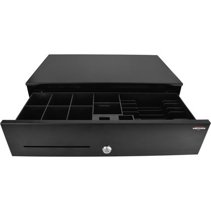 Pokladní zásuvka SK-500C - s kabelem, pořadač 6/8, 9-24V, černá