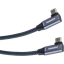 Kabel PremiumCord, zahnuté konektory 90° USB-C male, Aluminum, 2 m