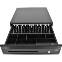 Pokladní zásuvka C425D-Luxe - kulič. pojezdy, kabel, 9-24V, černá 