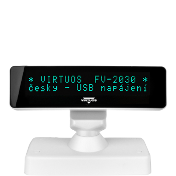 VFD zákaznický displej Virtuos FV-2030W 2x20 9mm, USB, bílý  - 2