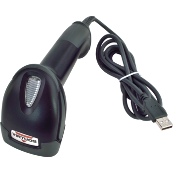 Laserová čtečka Virtuos HT-900A, USB, stojánek, černá  - 3