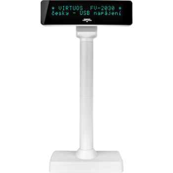 VFD zákaznický displej Virtuos FV-2030W 2x20 9mm, USB, bílý  - 3